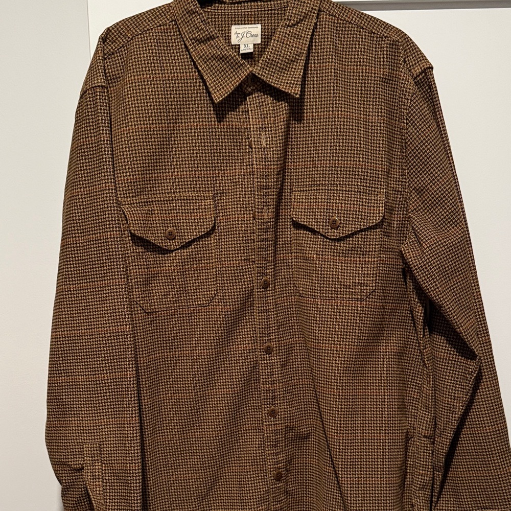 J Crew brown plaid shirt
